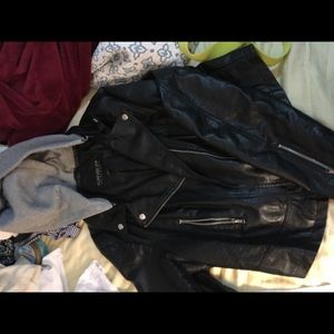 Forever 21 Plus Faux Leather Hooded Jacket